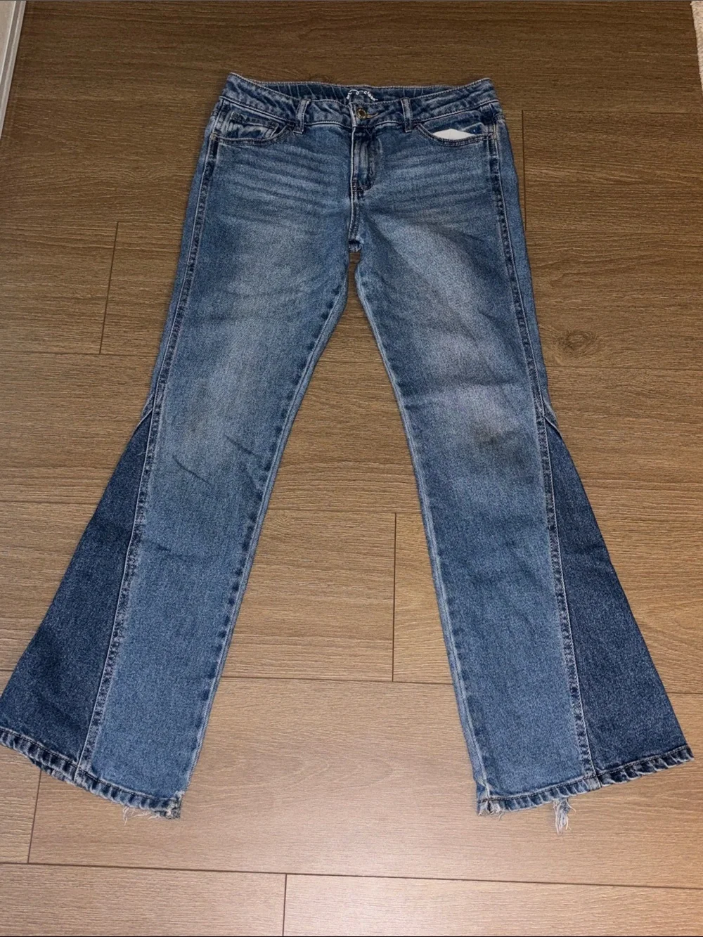 art class Two-Tone Blue Flared Jeans for Kids